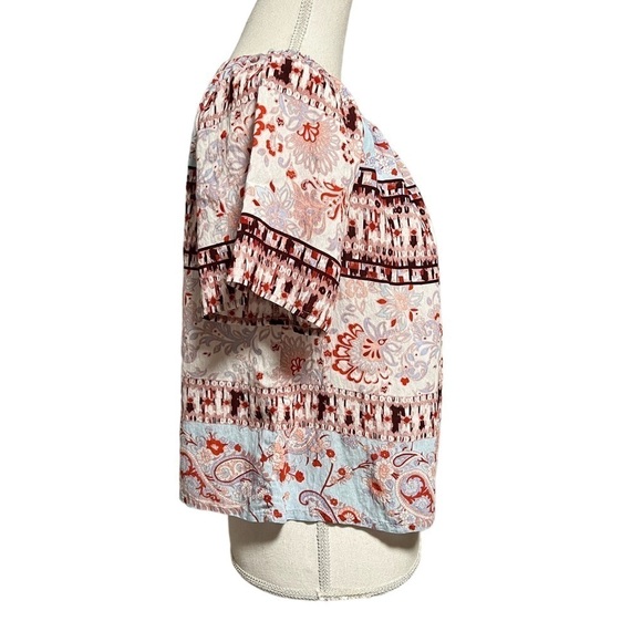 EASEL WOMENS PRETTY SHORT SLEEVE FLOWY, LIGHTWEIGHT TOP SIZE SMALL - Picture 6 of 10